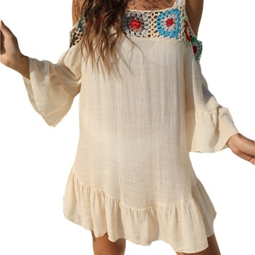 ЛЕТНЕЕ ПЛЯЖНОЕ ПЛАТЬЕ С ОТКРЫТЫМИ ПЛЕЧАМИ