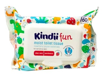 KINDII FUN zapachowy Papier NAWILŻANY MOKRE CHUSTECZKI opakowanie 60 sztuk