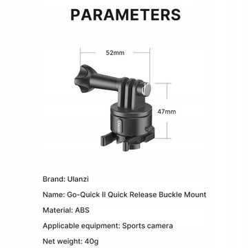 Ulanzi Go-Quick II kamera akcji Quick Release