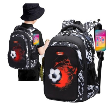 ШКОЛЬНЫЙ РЮКЗАК ДЛЯ МАЛЬЧИКА, ФУТБОЛ, МОЛОДЕЖЬ ШКОЛЬНЫЙ РЮКЗАК + USB-пенал