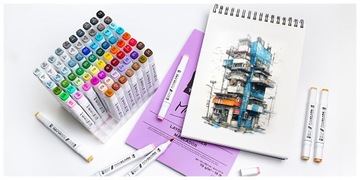 АЛКОГОЛЬНЫЕ МАРКЕРЫ 80 ШТ. Маркеры Маркеры Двусторонние маркеры RAWMARK + СУМКА