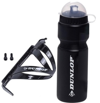 BIDON ROWEROWY Z UCHWYTEM KOSZYKIEM 750ML CZARNY DUNLOP