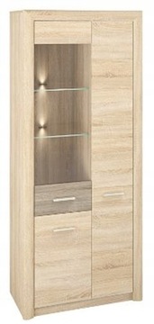 Kredens witryna 85 cm do salonu sonoma CASTEL 02/S