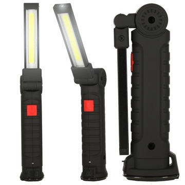 Фонарик, перезаряжаемая лампа для мастерской COB USB, светодиод на магнитной стойке.