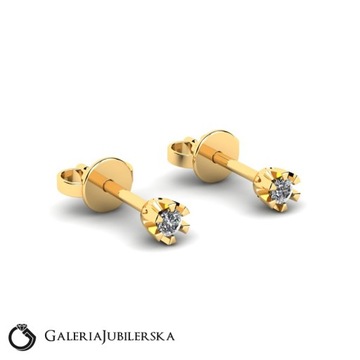 КЛАССИЧЕСКИЕ ЗОЛОТЫЕ СЕРЬГИ С БРИЛЛИАНТАМИ 0,10КАРАТА