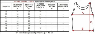 Bluzka damska w kwiaty Flores : Kolor - Druk w Kwiaty, Rozmiar - 48