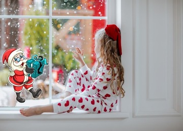 РОЖДЕСТВЕНСКАЯ наклейка на окно Merry CLAUS no. 4