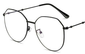 OKULARY KOREKCYJNE czarne ładne metal -0.5