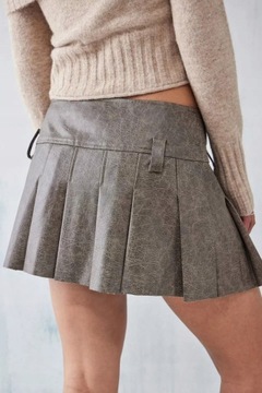 Urban Outfitters NH5 hqi plisowana mini spódnica imitacja skóry zamek S