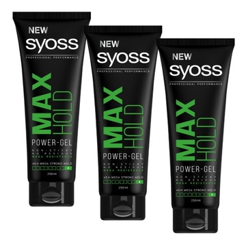 3X ŻEL DO STYLIZACJI WŁOSÓW MOCNY SYOSS MAX HOLD
