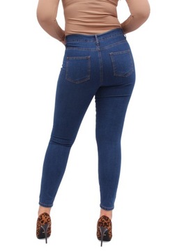 SPODNIE JEANS DAMSKIE jegginsy z wysokim stanem 48