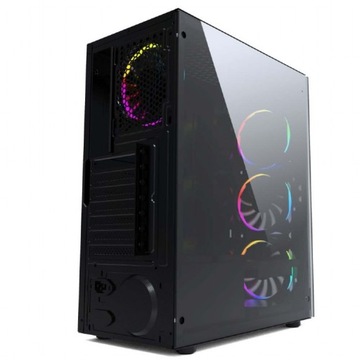 GAMINGOWA Czarna Obudowa Szkło Midi Tower 4 wentylatory RGB USB 3.0 ATX