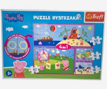Trefl Puzzle Bystrzaka 4w1 Świnka Peppa 91801