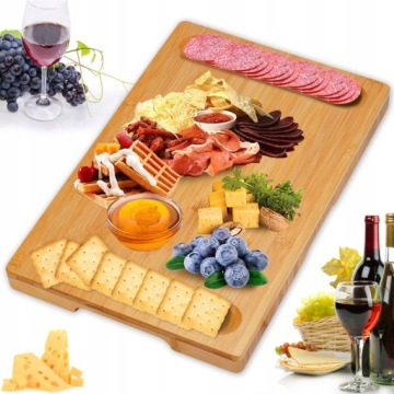 ДОСКА ДЛЯ СЫРА, МЯСА И ЗАКУСОК + НОЖИ