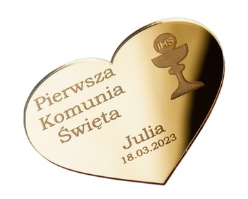 Magnes pamiątka z grawerem podziękowania Komunia MKZ-1