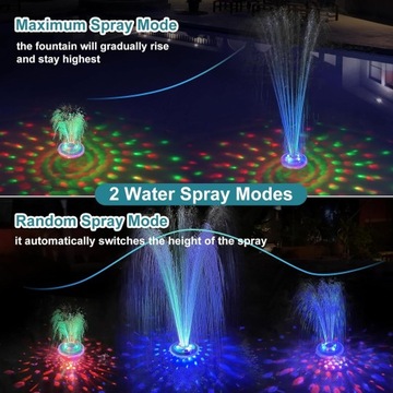 ПЛАВАЮЩИЙ ФОНТАН ДЛЯ БАССЕЙНА С ПОДВОДНЫМ ОСВЕЩЕНИЕМ НА АККУМУЛЯТОРЕ