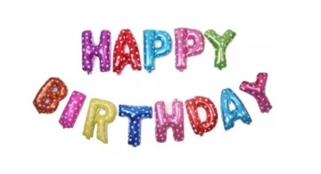 Napis Foliowy Happy Birthday Kolorowy Urodziny