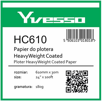 Papier powlekany Yvesso Heavyweight 610x30m 180g