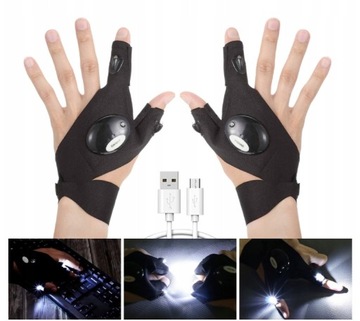 НАБОР ПЕРЧАТОК С СВЕТОДИОДНОЙ ПОДСВЕТКОЙ СПРАВА И СЛЕВА - БРЕНДОВЫЙ НАБОР GLOVELITE