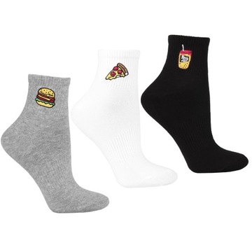 MORAJ skarpety damskie 3/4 skarpetki bawełna FAST FOOD 35-38