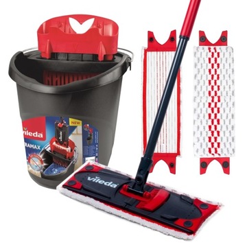 Zestaw do Sprzątania Domu VILEDA Ultramax Mop z Kijem, Wiadro, 2 x Wkłady