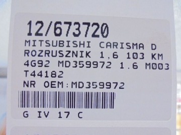 CARISMA STARTÉR MD359972 1,6 M003T44182