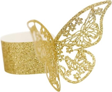 50 штук бумажных колец для салфеток, 3D зажимы, для свадьбы, крещения