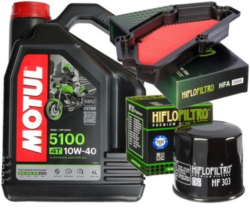 HF303 ZESTAW OLEJ MOTUL 5100 10W40 4L KAWASAKI ER-6N ER-6F 13-16