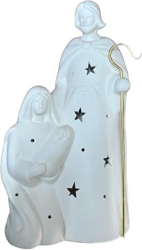 Figurka ceramiczna bożonarodzeniowa Święta Rodzina 25 cm LED