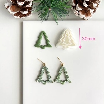 Christmas Soft Pottery Earring Mold Clay Cutter Winter Christmas Tree Santa