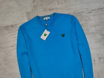 LYLE & SCOTT PÁNSKY TYRKYSOVÝ SVETER BAVLNENÁ ORIGINÁL veľ. L