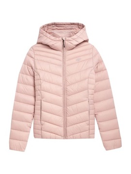 4F КУРТКА-ПУХОВКА ЖЕНСКАЯ С КАПЮШОНОМ, СТЕГАНАЯ