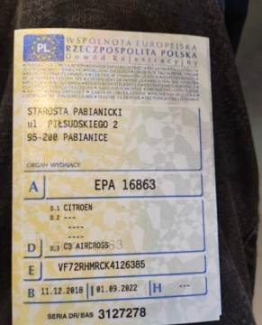 Citroen C3 Aircross  I Crossover 1.2 PureTech 83KM 2018 Citroen C3 Aircross 122018r, 1.2 Benzyna. Lekko uszkodzony przod. Jezdzi., zdjęcie 27