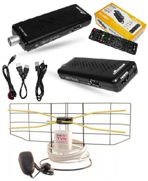 Tuner DVB-T2 SIGNAL T2-MINI HEVC USB + ANTENA 45db