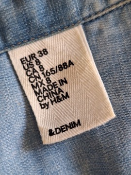 Dżinsowa rozpinana sukienka z kieszeniami H&M r. 38