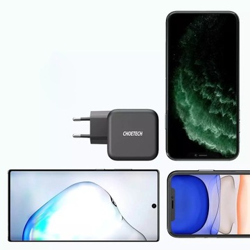 Choetech GaN Type C 61W 3A PD настенное зарядное устройство