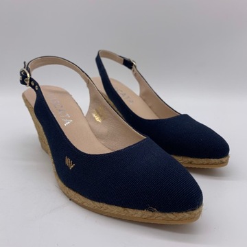 Buty damskie espadryle na koturnie VISCATA Palomera Canvas Navy rozm 40