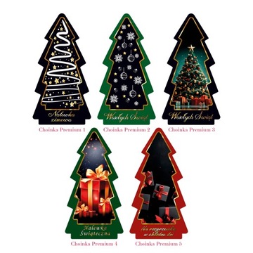 5x Butelki FALA 500ml + ETYKIETA CHOINKA butelki szklane na święta nalewki