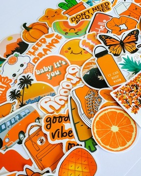 СТИКЕР-БОМБА НАКЛЕЙКИ ДЛЯ НОУТБУКА МИКС ОРАНЖЕВЫЙ