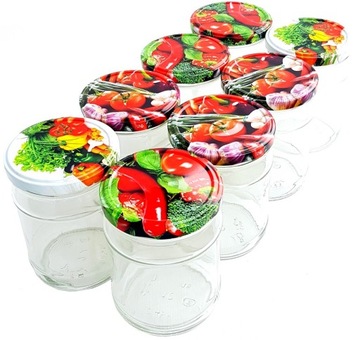 Słoiki 0,5l 500ml + zakrętki 8szt warzywna mix