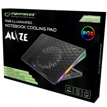 PODKŁADKA PODSTAWKA CHŁODZACA LAPTOP REGULACJA LED