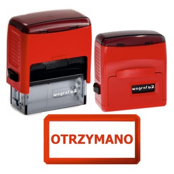 Pieczątka OTRZYMANO różne kolory odbicia Wagraf B2s 38x14mm