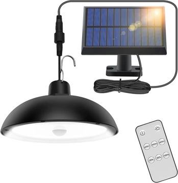 ZEWNĘTRZNA LAMPA WISZĄCA NA ENERGIĘ SŁONECZNĄ, 78 DIOD LEDZEWNĘTRZNA LAMPA