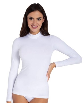 GATTA БЕСШОВНАЯ ПОЛУОБОРОТНАЯ С ДЛИННЫМ РУКАВОМ, БЕЛАЯ M