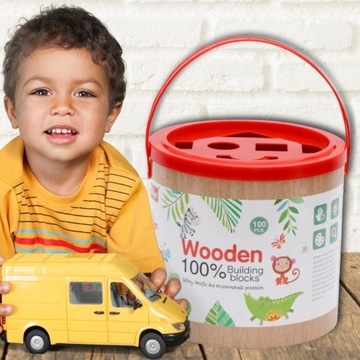 Деревянные кубики 160 шт. Конструктор образовательный большой 100 блоков 60 пазлов