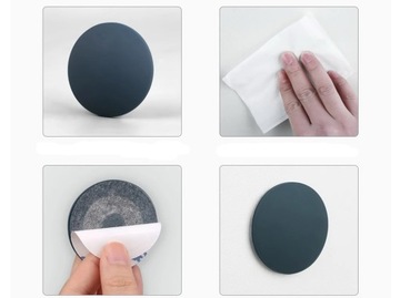 РУЧКА ДВЕРНАЯ САМОКЛЕЯЩАЯСЯ НАСТЕННАЯ, ЧЕРНЫЙ СТОПОР, 40мм, 1 шт.