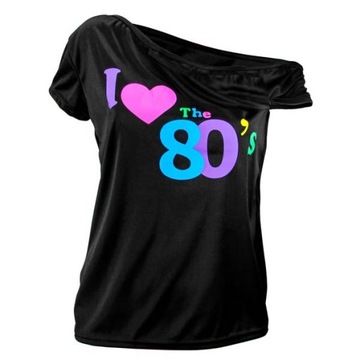 KOSZULKA KOCHAM LATA 80 DISCO CZARNA I LOVE L/XL