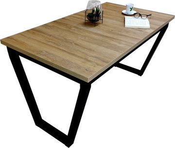 Solidny stół rozkładany loft 80x140/180 dąb metal