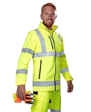 Kurtka robocza SOFTSHELL ODBLASKOWA ostrzegawcza