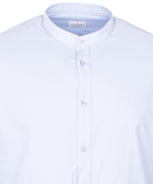 KOSZULA MĘSKA bawełna BŁĘKITNA stójka L REGULAR